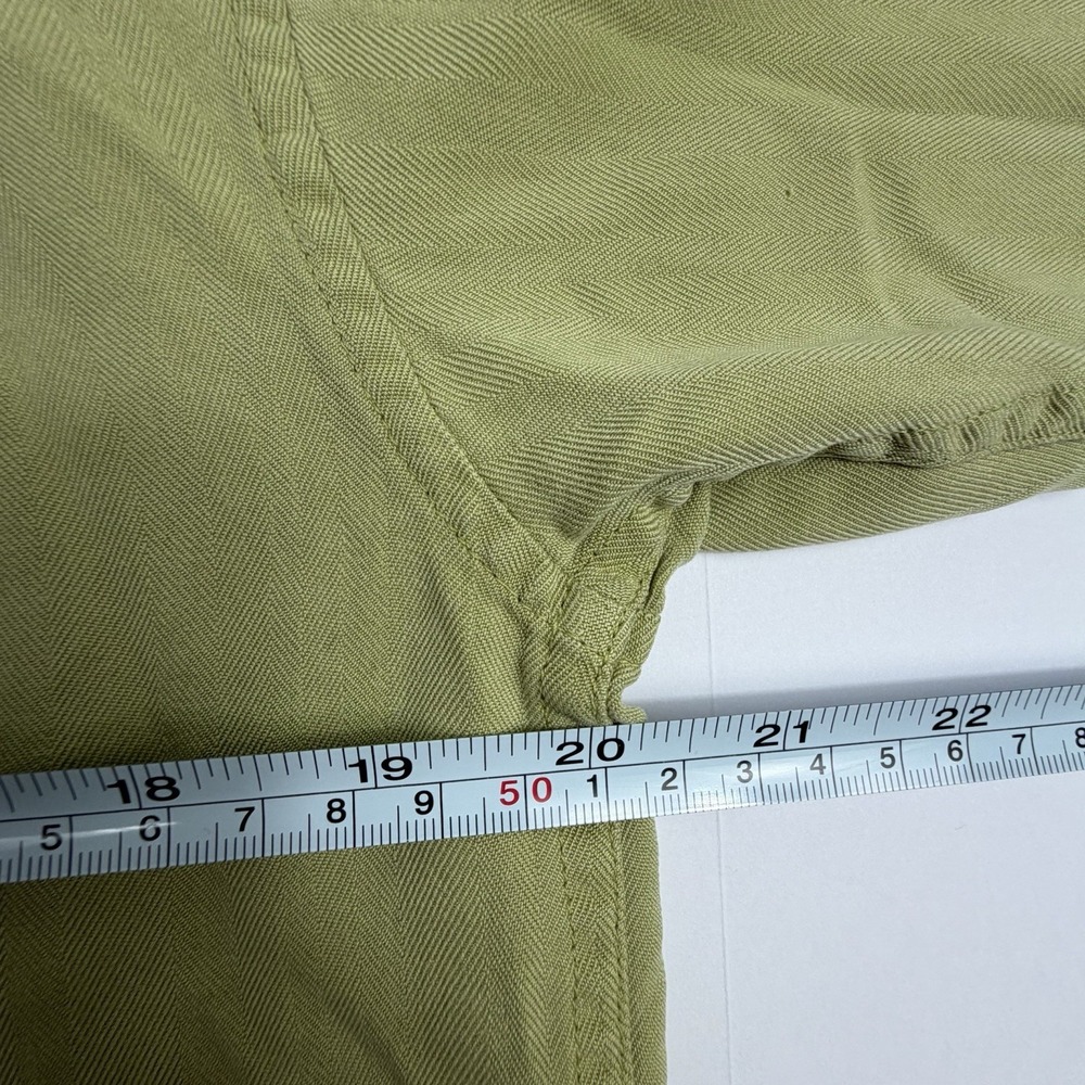 Tommy Bahama Women Silk Herringbone Button Down Shirt Sage Green Long Sleeve S - Picture 11 of 12